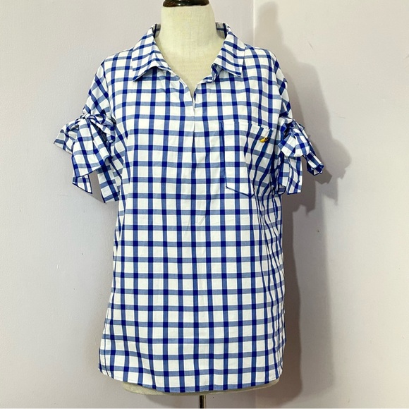 O'2nd Tops - O’2nd Blue Checkered Blouse